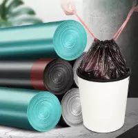 自动收口袋子穿绳式垃圾袋家用手提式加厚网红拉绳束口塑料抽绳|//加厚自动收口款8卷**|| 家用办公室推荐丶丶