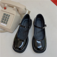 枫述鞋子女2021夏季新款单鞋女粗跟复古淑女小皮鞋鞋法式玛丽珍鞋女