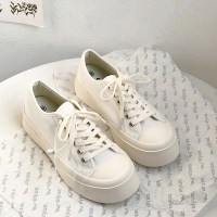 枫述小白鞋女夏2021年新款春秋帆布鞋设计感小众丑萌大头鞋潮厚底板鞋