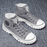 枫述2021新款夏季透气帆布鞋男高帮潮流百搭冰丝布鞋男士休闲薄款潮鞋