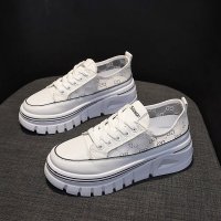 枫述小白鞋2021新款女鞋夏季百搭厚底薄款透气网纱松糕鞋子网面内增高