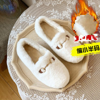 枫述毛毛鞋女冬外穿豆豆鞋2021秋季新款百搭加绒棉瓢鞋一脚蹬懒人鞋子