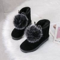 枫述短筒雪地靴女可爱2021年新款加绒加厚冬季学生棉鞋子一脚蹬面包鞋