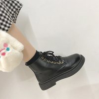 枫述白色马丁靴女百搭2021年新款冬季英伦风加绒加厚棉鞋百搭瘦瘦短靴