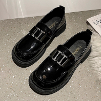 枫述英伦风小皮鞋2022年春秋季新款厚底鞋休闲平底一脚蹬女鞋单鞋