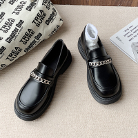 枫述2022年新款时尚单鞋黑色厚底鞋百搭英伦风小皮鞋粗跟鞋女