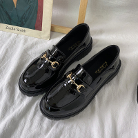 枫述英伦风小皮鞋女软皮2022春秋季新款马衔扣平底懒人一脚蹬单鞋