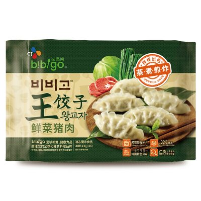 必品阁鲜菜猪肉王饺子490g