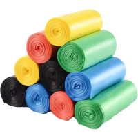 【20卷】拉垃圾袋家用办公平口点断式加厚黑色彩色袋批发厨房学校