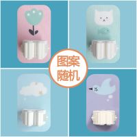 升级版[颜色随机+花+鸟+猫+云] 8个装[送12挂钩]|免打孔多功能拖把架挂钩家用贴强力墙上挂拖把挂钩拖把夹挂钩粘贴