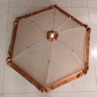 加密网纱圆形咖色[80cm]|盖菜罩家用折叠餐桌罩子防苍蝇遮剩菜食物套厨房饭菜可拆洗防尘伞