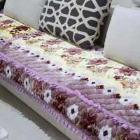 翰墨盈香紫色 90*90厘米单人位[1片装]|冬季沙发垫四季通用防滑中式欧式加厚毛绒布艺套装春秋椅实木坐垫