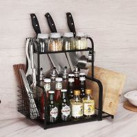 多功能加厚免安装台面多层置物架调料架刀架砧板架厨房收纳架家用