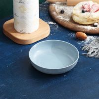 北欧蓝 [5个装]爆卖|[加深]创意吐骨头小碟子圆盘菜盘家用日式塑料水果糕点垃圾渣盘