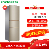 容声(Ronshen)206升三门冰箱三开门电冰箱 小型租房宿舍 家用 节能省电 冷冻冷藏BCD-206D11N