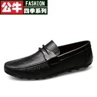 公牛四季男鞋休闲皮鞋男商务正装韩版英伦上班鞋子纹黑真皮码45豆豆鞋男46真皮47商务休闲鞋子小码36社会青年37潮真皮
