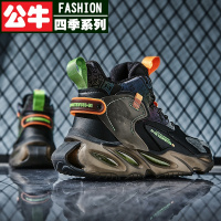 公牛四季冬季新款鞋子老爹厚底高帮莆田秋冬篮球运动球鞋男