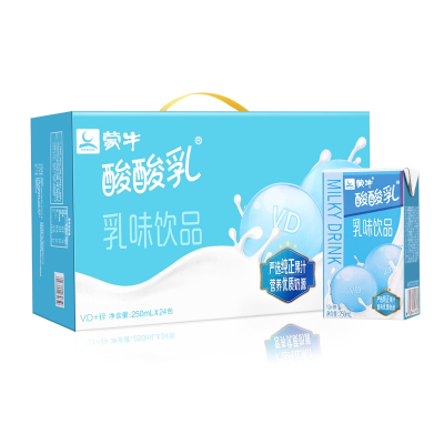 蒙牛酸酸乳营养乳味饮品250ml*24盒箱装多种口味选择营养酸奶(VD+锌味)