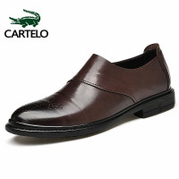 公牛四季男鞋皮鞋男士商务正装休闲鞋英伦复古风软底时尚雕花布洛克鞋
