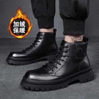 公牛四季男鞋真皮马丁靴男秋冬新款英伦风头层牛皮高帮男士皮靴商务休闲马丁靴真皮牛皮