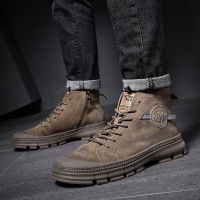 公牛四季男鞋真皮马丁靴男秋冬新款加绒加厚保暖骑士靴男中筒英伦风男士马丁靴真皮牛皮