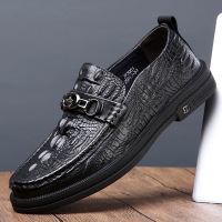 公牛四季男鞋春秋新款头层牛皮套脚男鞋圆头真皮休闲鞋中老年单鞋爸爸皮鞋男批真皮牛皮