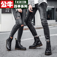 公牛四季男鞋马丁靴男厚底鞋子男秋季新款休闲鞋男鞋英伦风工装靴男士大码情侣鞋高帮加绒防寒靴子增高皮靴