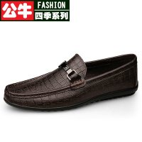 公牛四季男鞋豆豆鞋男士休闲皮鞋百搭真皮商务休闲鞋懒人一脚蹬乐福鞋舒适软底驾车鞋头层真皮男鞋子