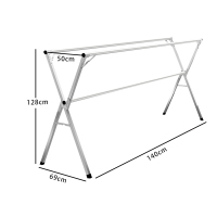 港迪豪落地室内外阳台晾衣杆不锈钢X型晒被子折叠晾衣架