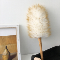 家用除尘羽毛掸子 精选羊毛鸵鸟毛无静电车用清洁扫灰楠竹柄