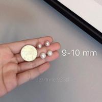 大灯泡 S925银 天然淡水珍珠 耳钉 大号气质复古款不褪色