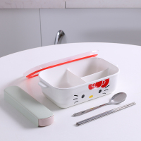 陶瓷分格饭盒便当盒保鲜碗密封带盖上班族学生带饭微波炉专用餐盒