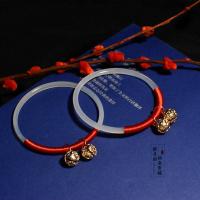 银子微瑕玉髓红线绕绳铃铛手镯古风汉服配饰日常百搭非