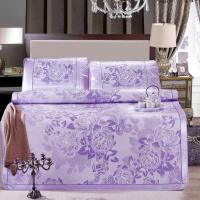 冰丝凉席1.5米双人1.8m床凉席三件套可折叠蕾丝床罩空调草席