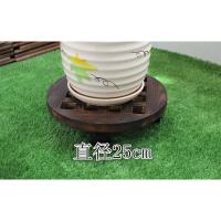 花盆托盘万向轮碳化防腐木加厚圆形实木带滚轮移动花盘底座垫