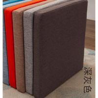 新款棉麻布藤椅圆形50D高密度海绵椅子座垫卡座坐垫沙发垫飘窗垫