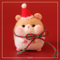 羊毛毡戳戳乐手工diy材料包 仓鼠新年圣诞生日礼物 鼠年吉祥