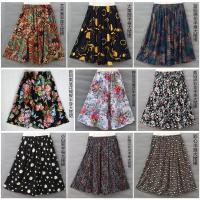 华美春夏小清新棉绸大摆短裙 中年半身裙人造棉碎花舞裙a字裙