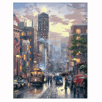 diy数字油画风景人物花卉动漫有框手绘大幅卧室客厅 装饰画