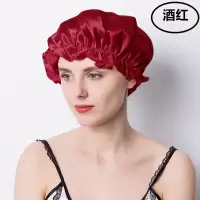 5折!100桑蚕丝丝绸真丝睡帽月子产妇护发油烟帽长发MLXL