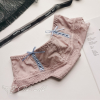 日系性感内裤女士低腰冰丝款可爱拼接蕾丝边少女学生无痕三角裤头