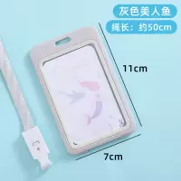 透明卡套可爱少女门禁卡套公交工作牌工作证卡套带挂绳硬壳银行卡套创意搞怪个性学生校园饭卡卡套证件套