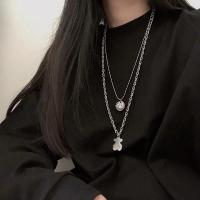 套装ins项链女学生韩版简约可爱小熊吊坠嘻哈冷谈闺蜜毛衣链挂件