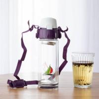 粉色便携玻璃杯扁平带盖女士学生可爱杯子随手杯水瓶卡通猫超萌杯