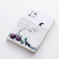 日系裸装本猫咪可爱古风手账本空白厚手绘插画式大学生少女手帐本
