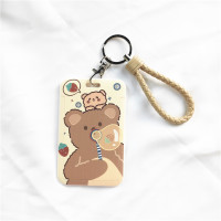 饭卡学生卡套 公交羊城通校园女ins可爱熊厂牌证件卡通工作带挂绳