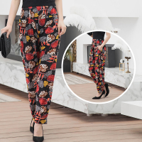 [天天特款]中老年妈妈裤灯笼裤冰丝女裤大码松紧腰休闲裤夏