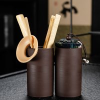 陶瓷茶叶罐特价茶道六君子功夫茶具配件茶勺茶夹密封罐子储物罐