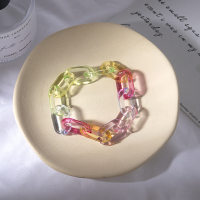 彩虹手链女亚克力锁链韩版学生简约个性彩色冷淡风网红手镯