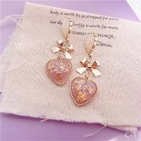 韩国超仙少女心新款紫色耳环女彩色爱心花朵蝴蝶网红学生耳饰耳坠